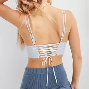 AERIE🩵 Embroidery Longline Lace Bralette SIZE S